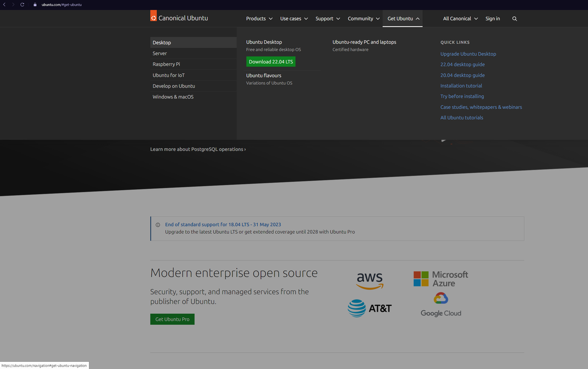 Официальный сайт Ubuntu.com