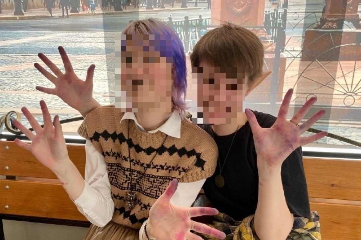    Пострадавшие девочки Дарья и Арина.