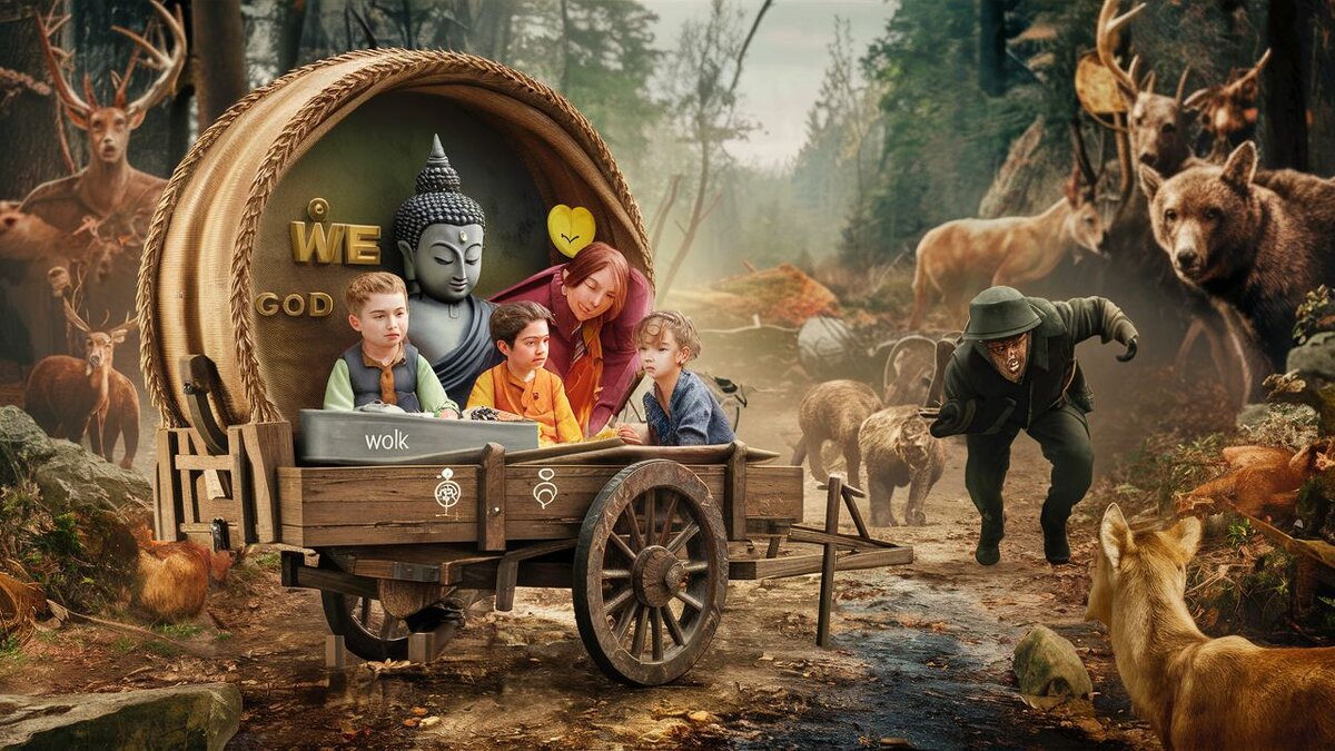 Когда в телеге есть место и детям и божественному, и работе и личным потребностям - это и есть настоящее счастье и реализация своего предназначения 