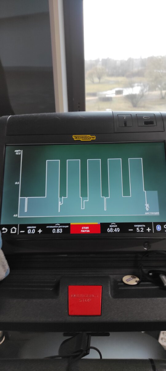 Пять столбов это там где я бежала быстро, провалы - это медленно. Где совсем вниз, это жалостливая ходьба.
