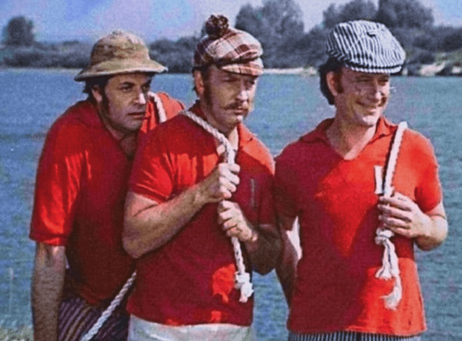      Александр Ширвиндт, Андрей Миронов и Михаил Державин. Кадр из фильма «Трое в лодке, не считая собаки», 1979 Юлия Лик