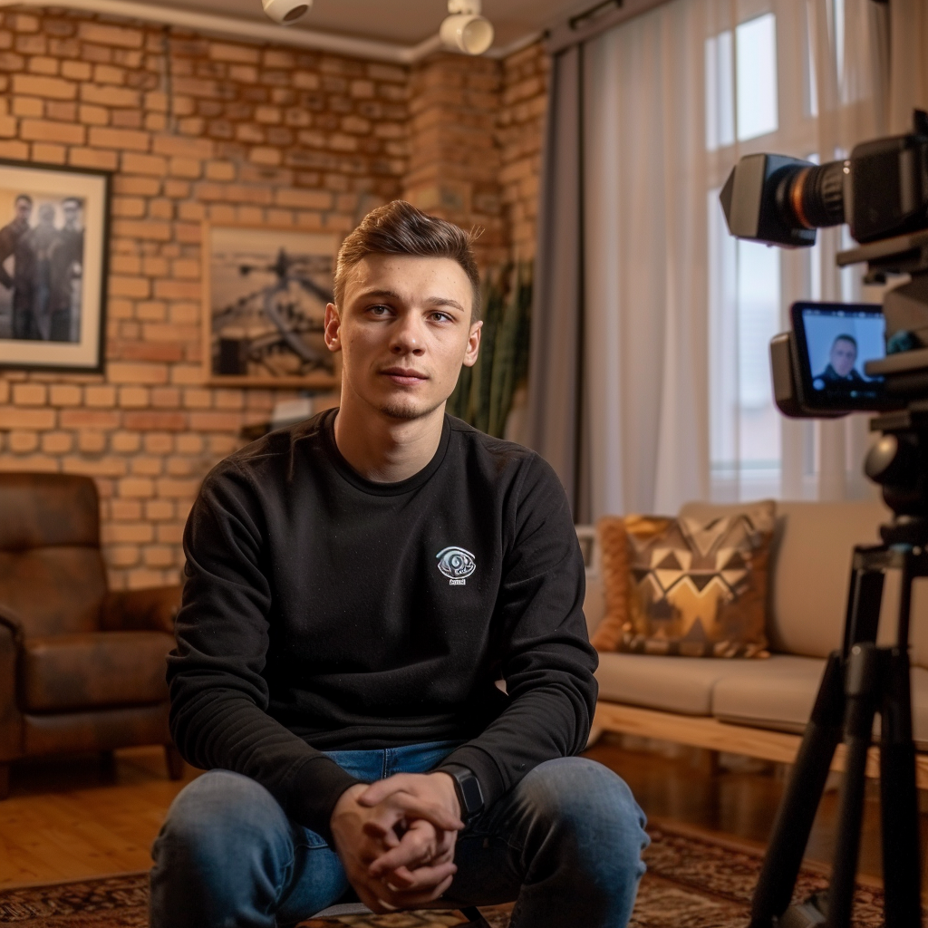 Актёр перед камерой midjourney.com