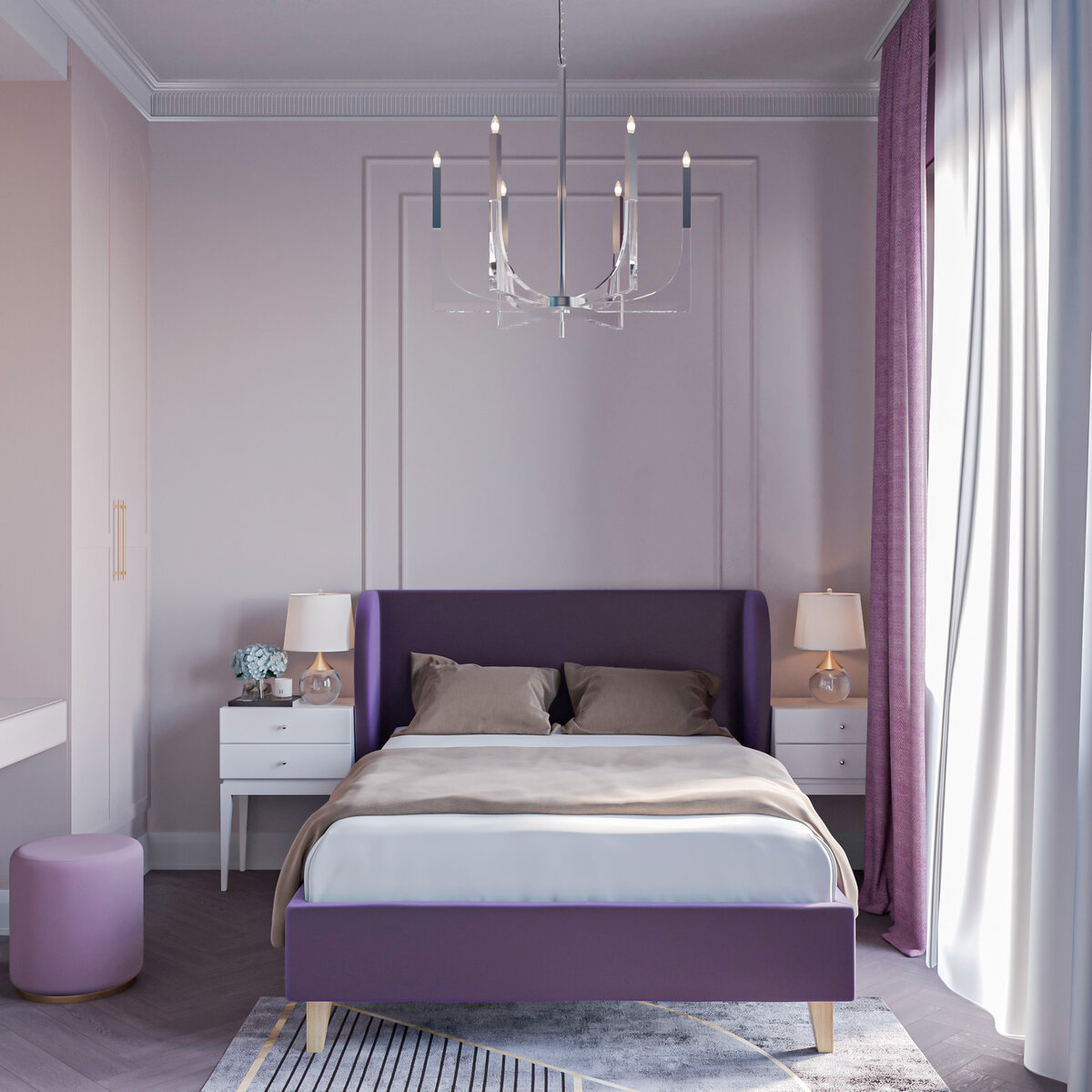 Фото спальни в стиле современная классика.