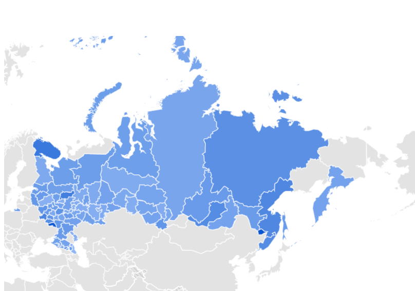 Карта, показывающая из каких регионов России идут добровольцы в СВО