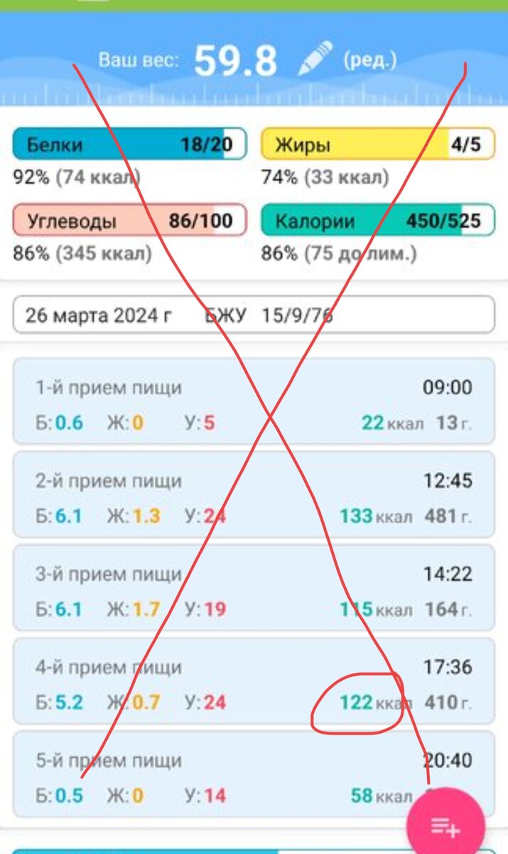 Пересчёт!!!Меню 26.03.24 | 393-й день моего онлайн похудения на питании с  суточной нормой калорий 500-800 кк | LeTa LIVE | Дзен