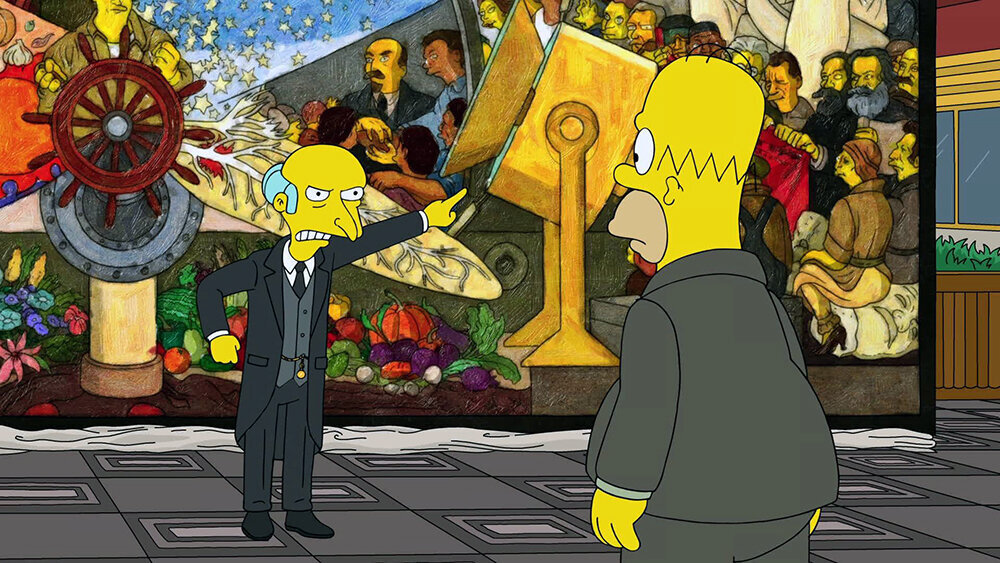 Рокфеллер (мистер Бернс) и Ривера (Гомер)