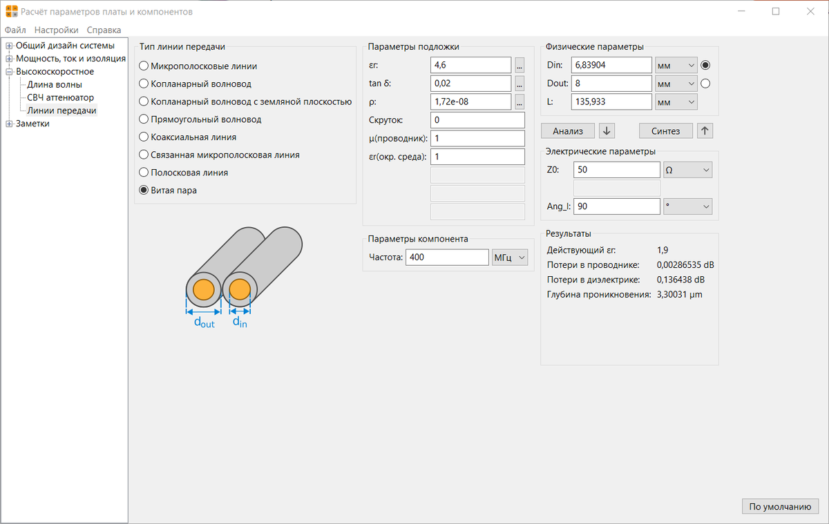 Расчет волнового сопротивления с помощью Calculator Tools (KiCAD) | СВЧушки  | Дзен