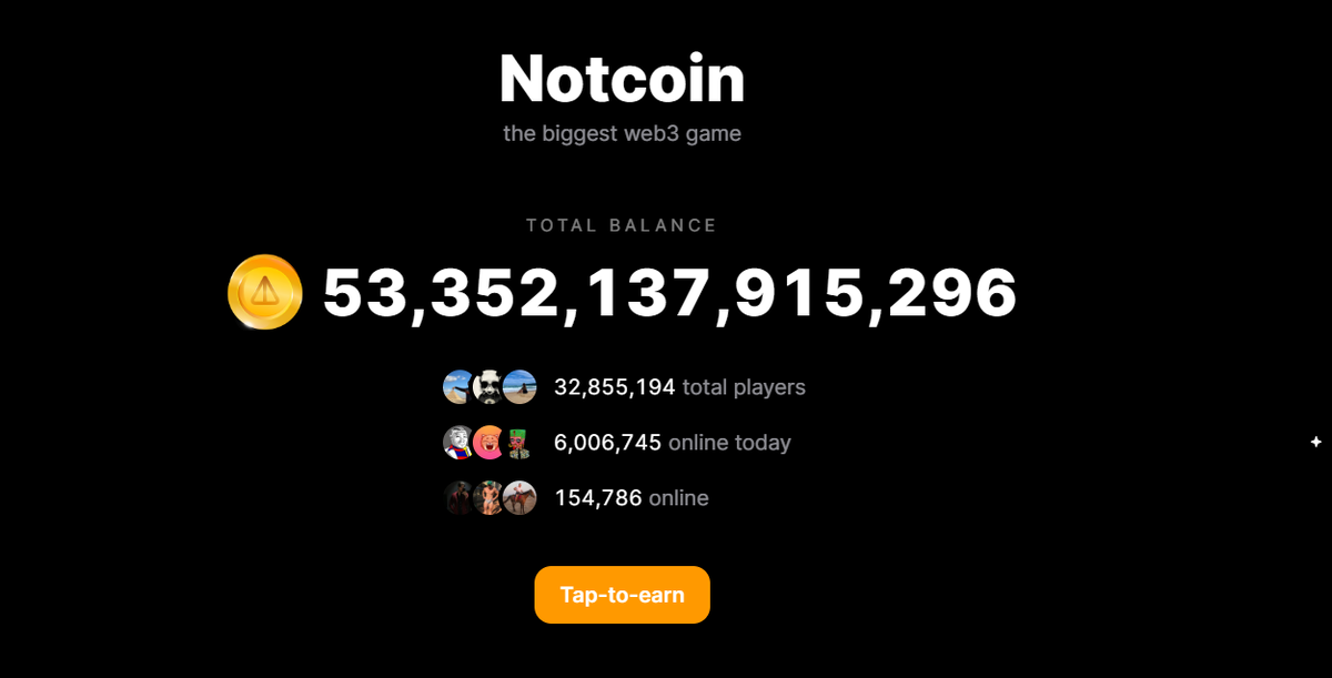 Сайт проекта Notcoin