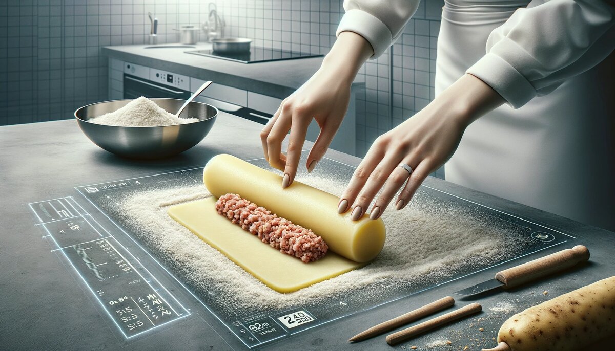 Картофельные рулетики с фаршем 