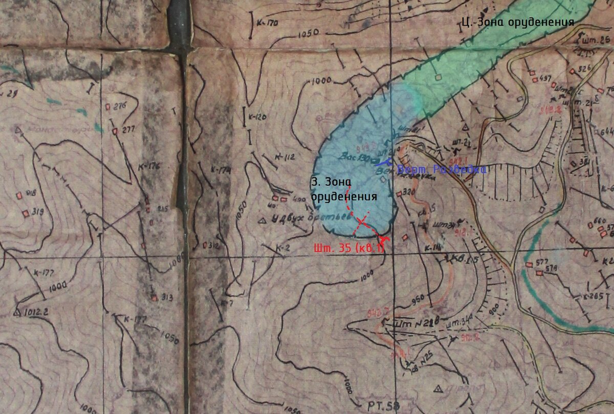 План рудничной поверхности Бештау. 4-ый участок.