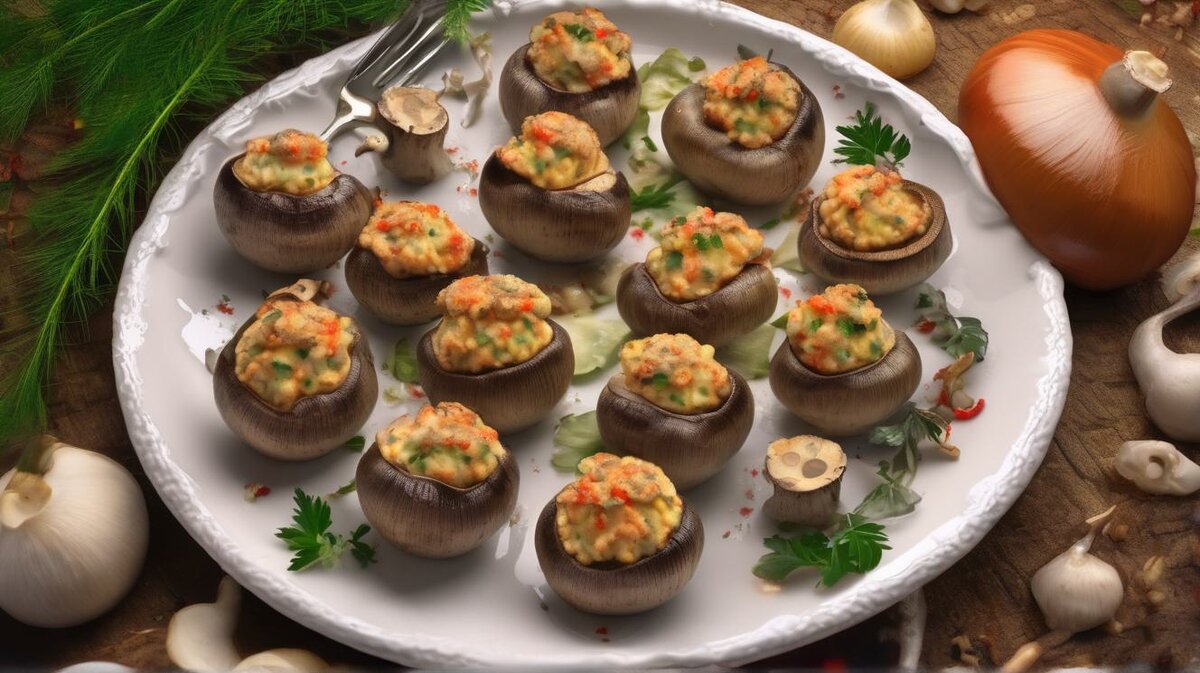 Грибы фаршированные