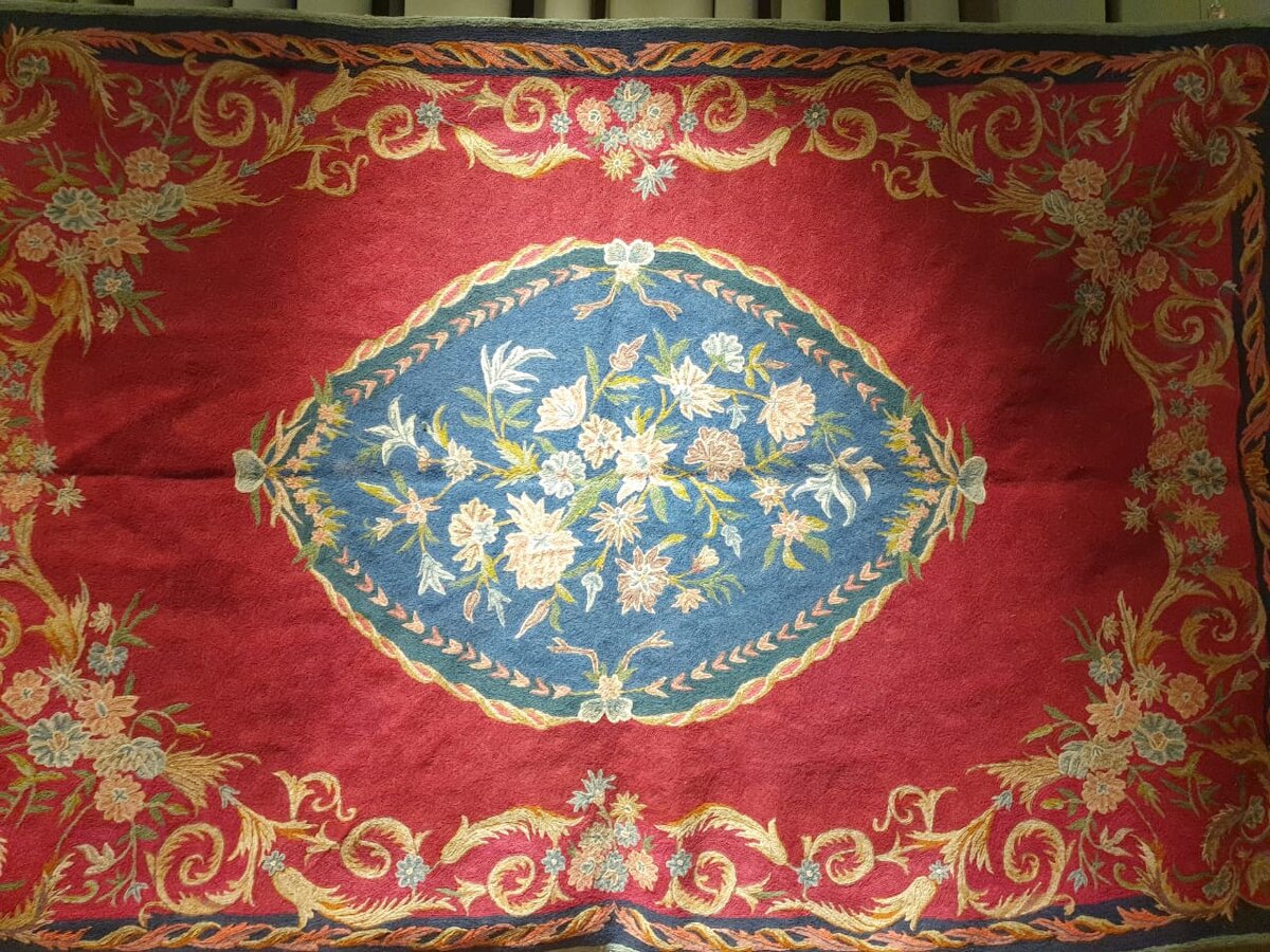 Ковер Кашмир, 1950-е Шерсть, вышивка шерстяными нитями
