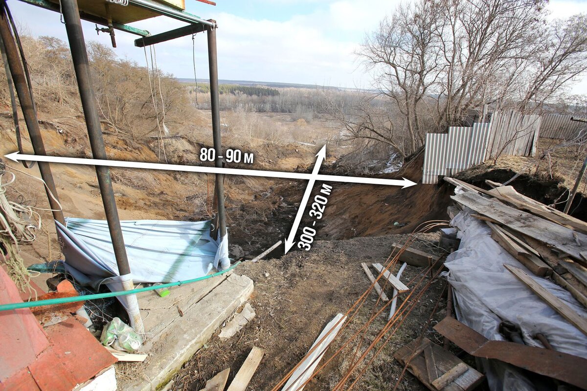      Последствия оползня — вид сверху. Фото: Игорь ФИЛОНОВ