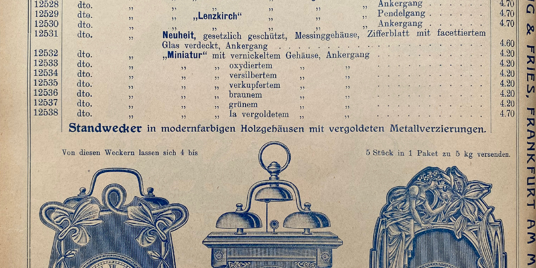 Часы и будильники 1910 год. Дореволюционный каталог.