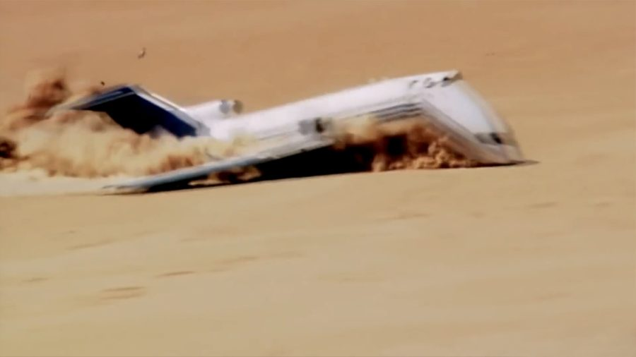 Боинг 727 (XB-MNP) через несколько мгновений после удара