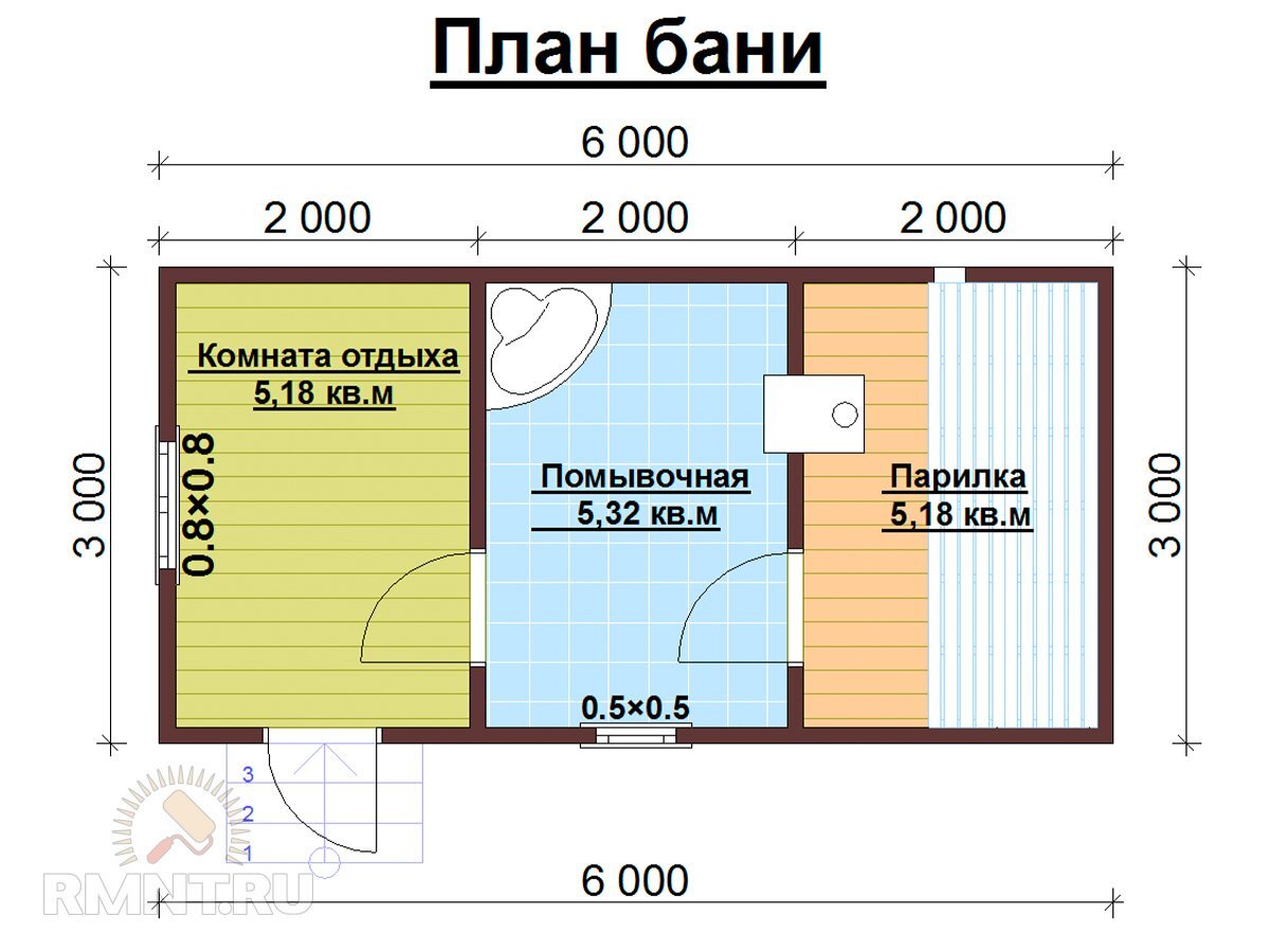 Маленькая баня из бруса 4х4 в Санкт-Петербурге, компактная брусовая баня 4х4 под