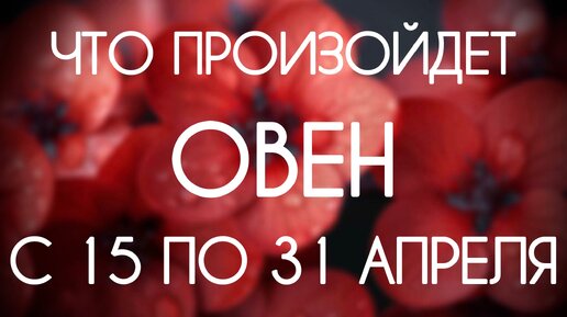 Овен. Таро-прогноз на период с 15 по 30 Апреля 2024