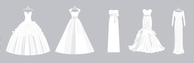 Основные силуэты свадебных платьев