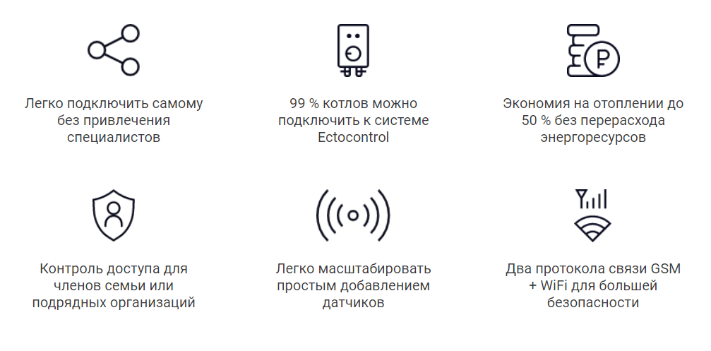 Достоинство системы ectoControl - простота, надёжность, возможность расширения системы под новые нужды заказчика.