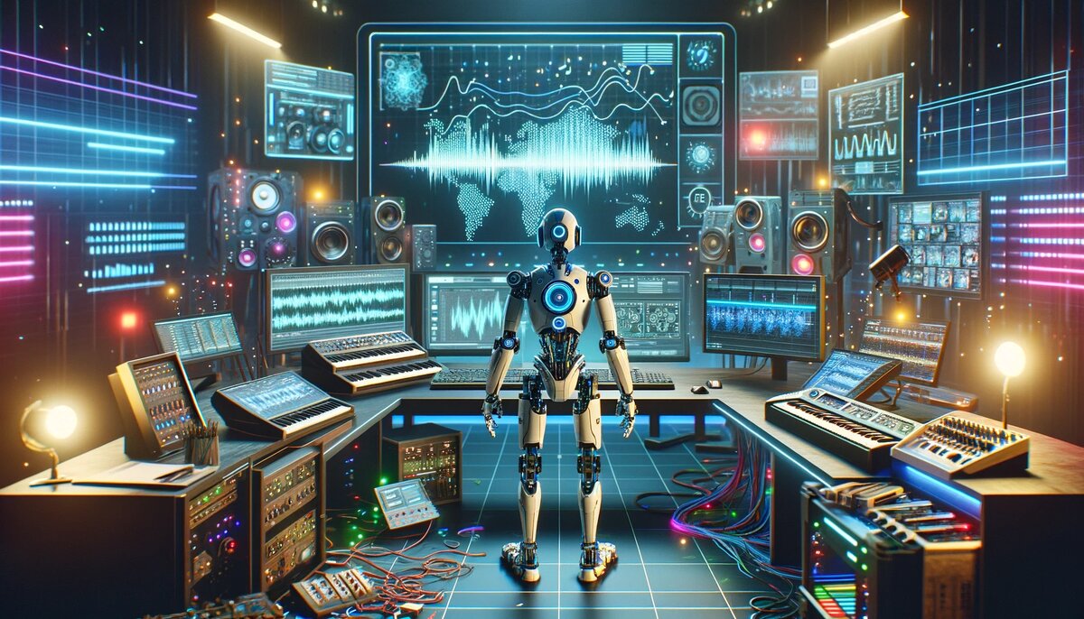 Робот AI сгенерированный с помощью DALL E 4