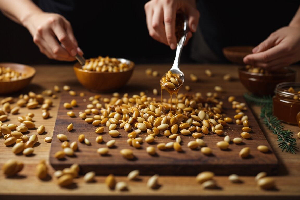 Как приготовить кедровые конфеты с медом