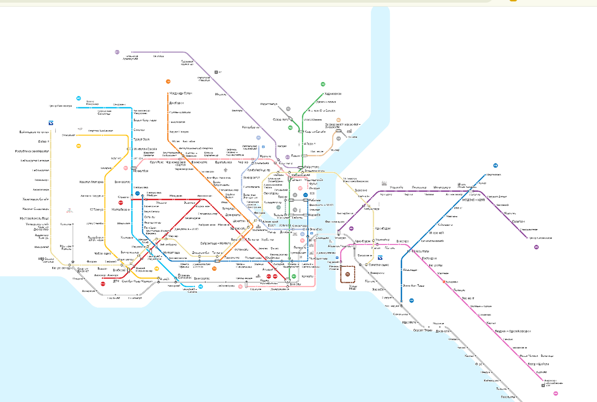 Схема метро из приложения Яндекс