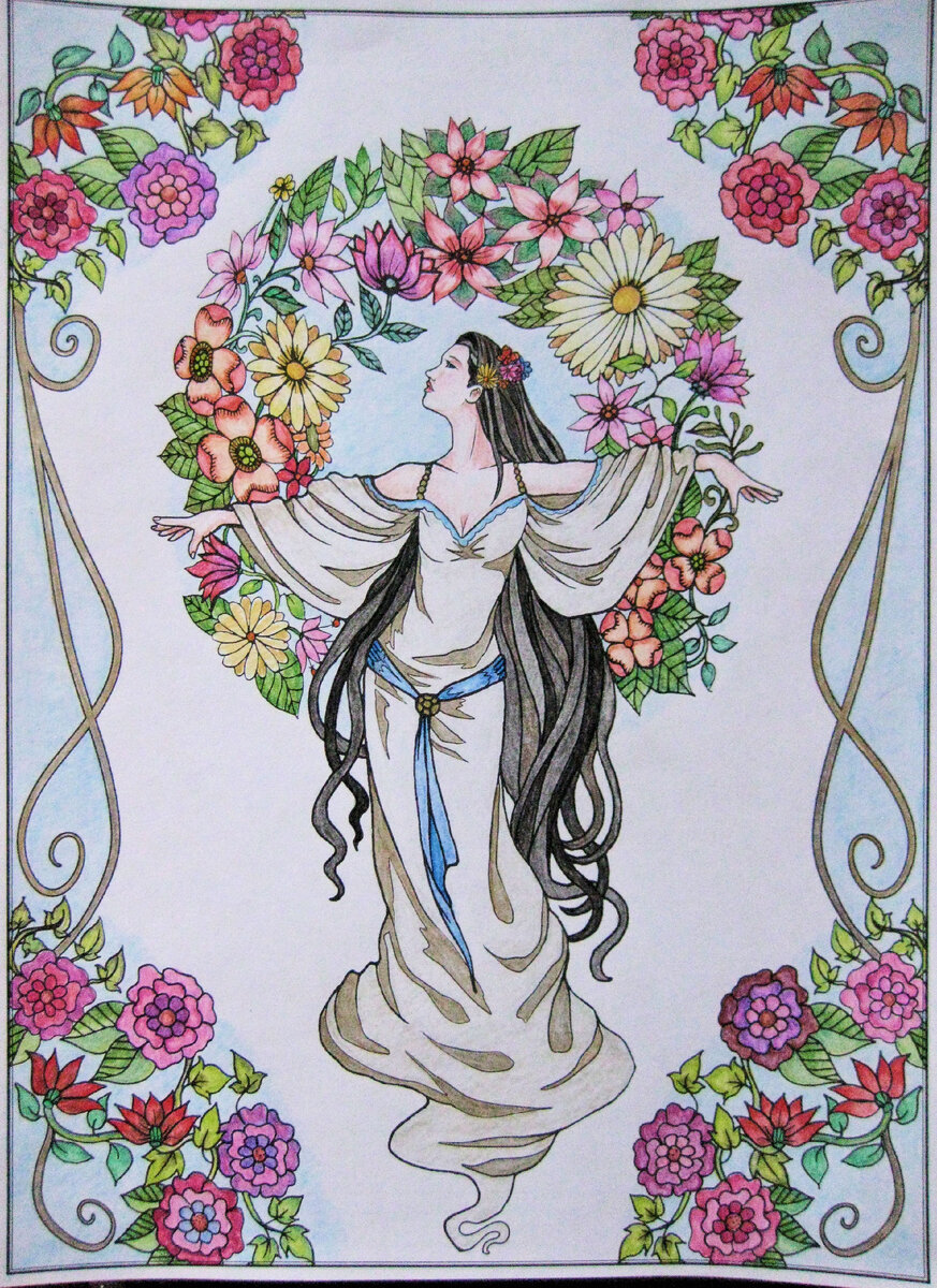 В раскраске "Богини и мифология" Анфея - одна из трёх граций. Доверяй, но проверяй.