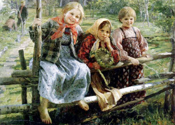 Подружки. Дети. Ф. Сычков