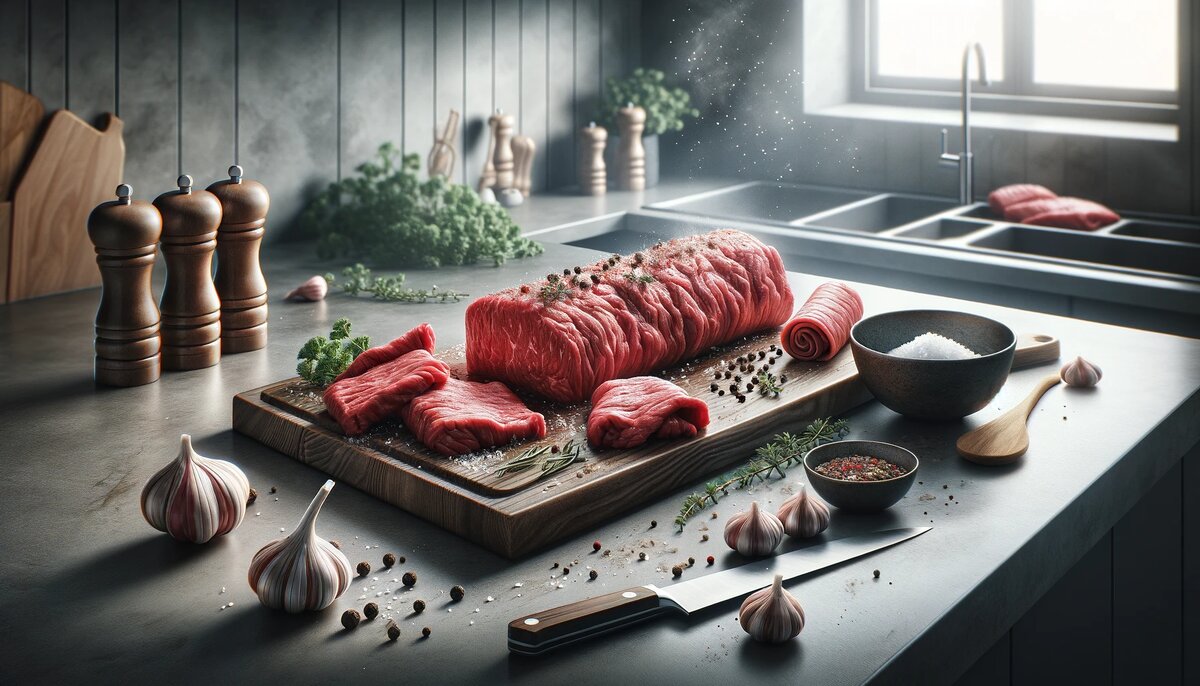 Запеченный мясной рулет