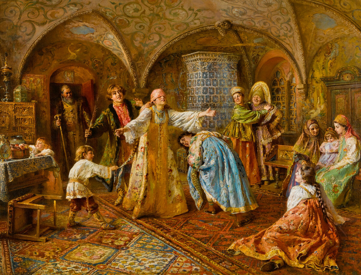 «Игра в жмурки», худ. Константин Маковский, 1900 год