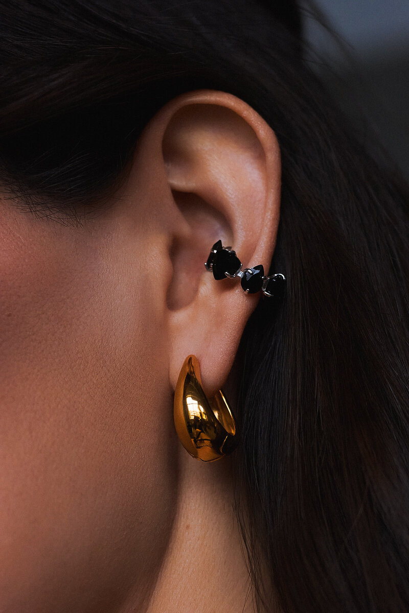 Серебряные серьги "Drop" gold