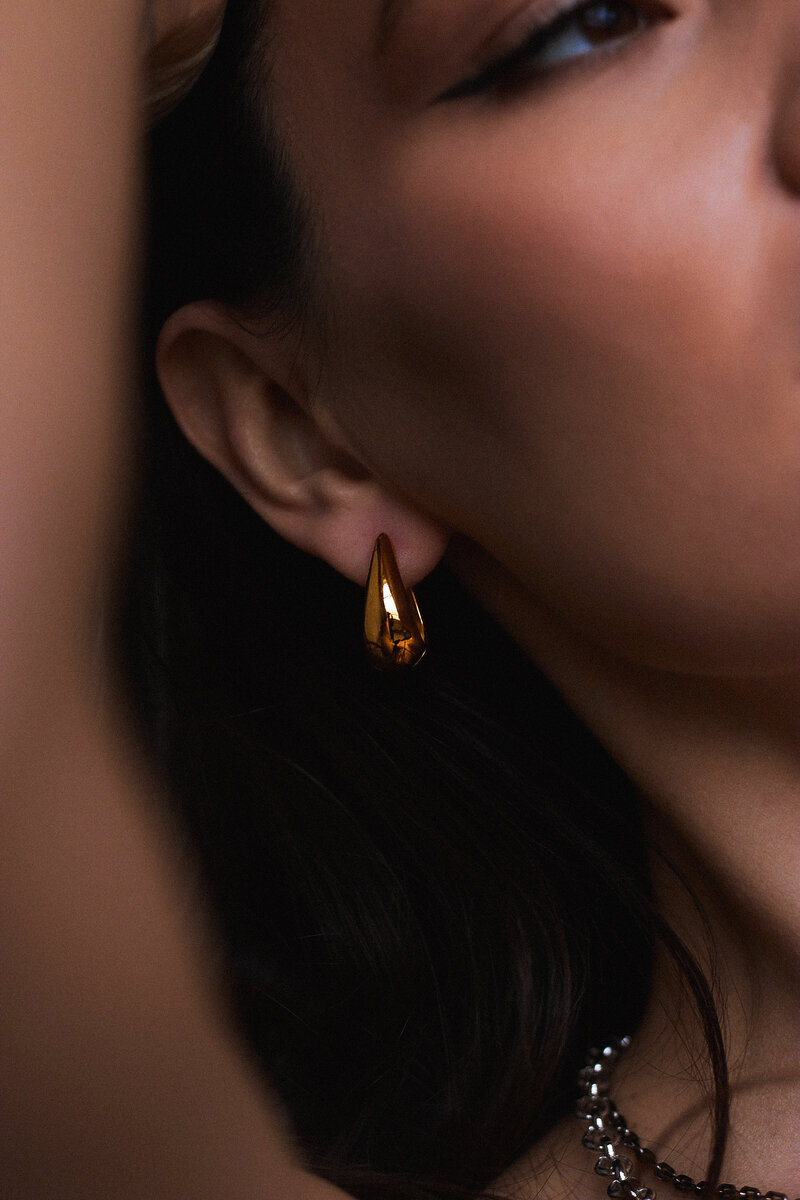 Серебряные серьги "Drop" gold