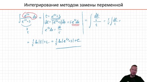 Интегрирование методом замены переменной (РЗ 4.2b)