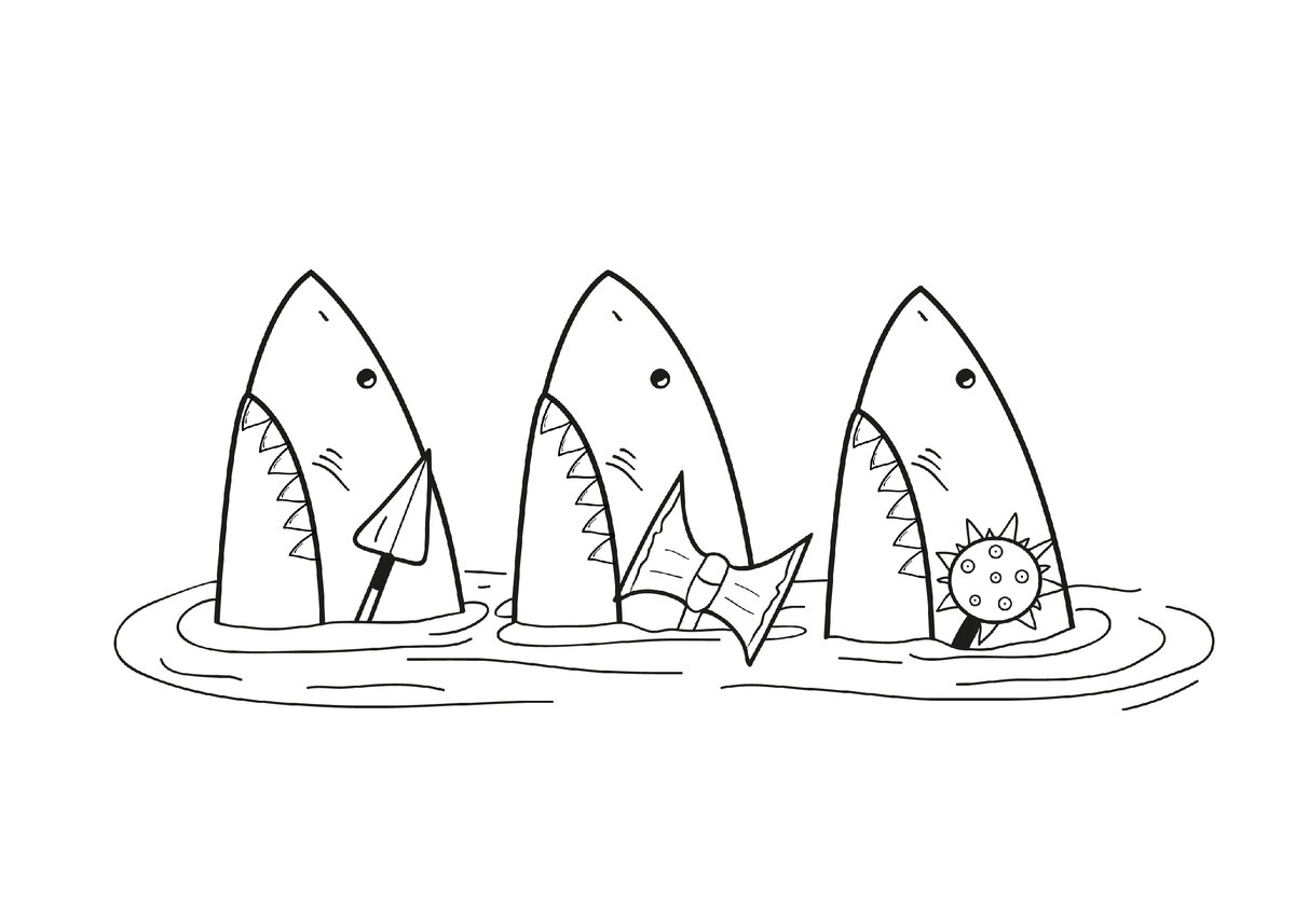 Те самые акулы с Иноктобера — листайте, чтобы посмотреть еще рисунки