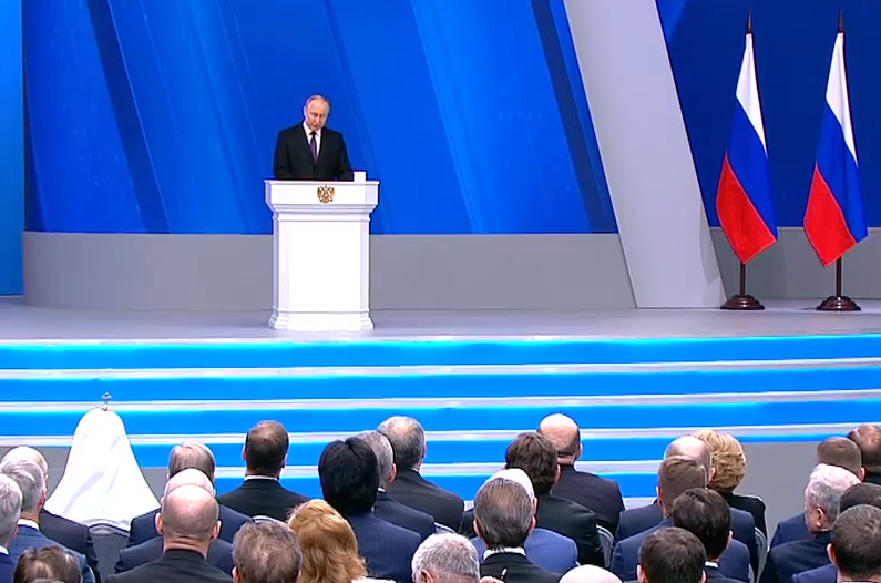 Кадр из обращения В.В. Путина