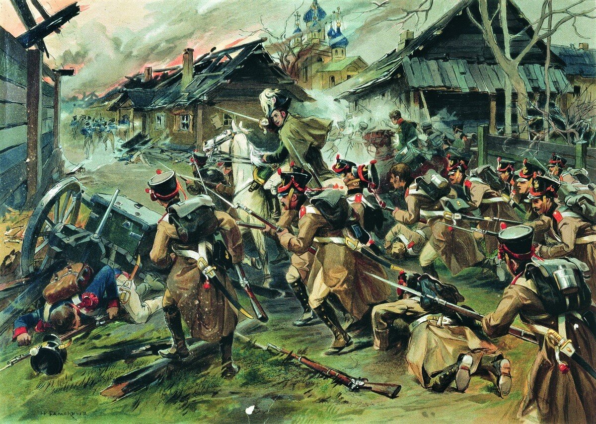 Николай Самокиш «Бой за Малоярославец 12 октября 1812 года» / Музей-панорама «Бородинская битва», Москва
