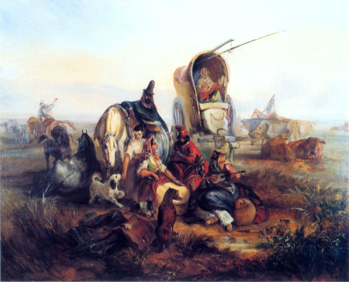 Йоганн-Мориц Ругендас. Отдых гаучос в Пампе.