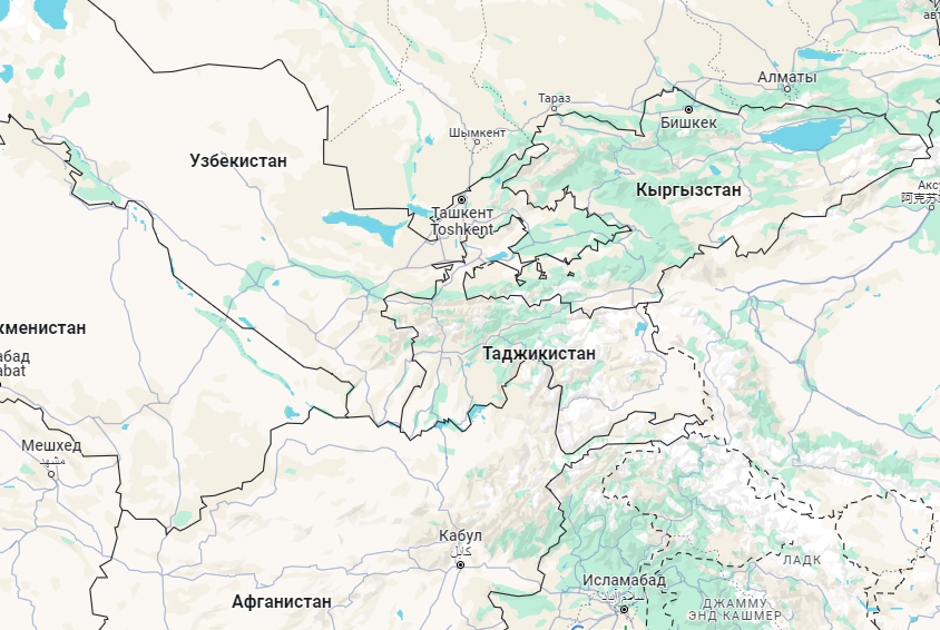 Таджикистан на карте