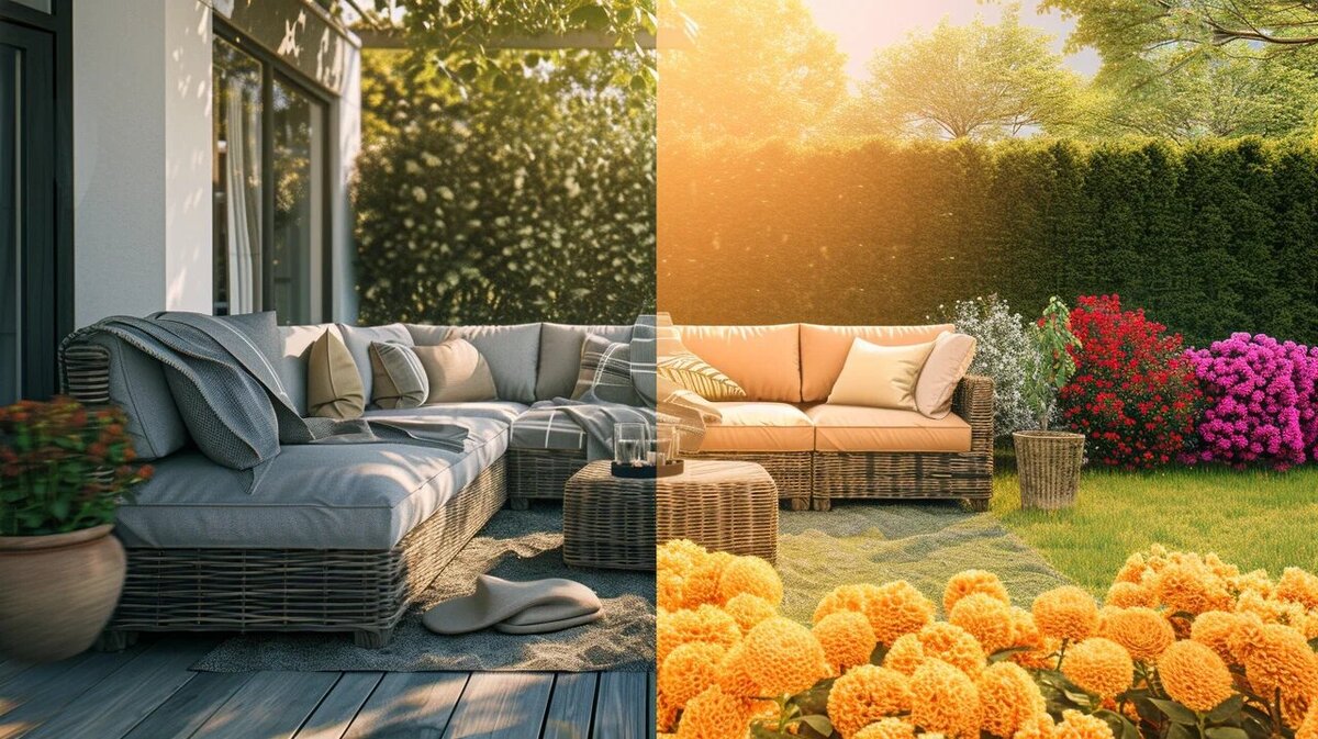 Цветы ярких оттенков помогут создать перекличку с интерьером