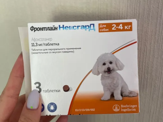Фронтлайн Нексгард таблетки для собак от блох и клещей
