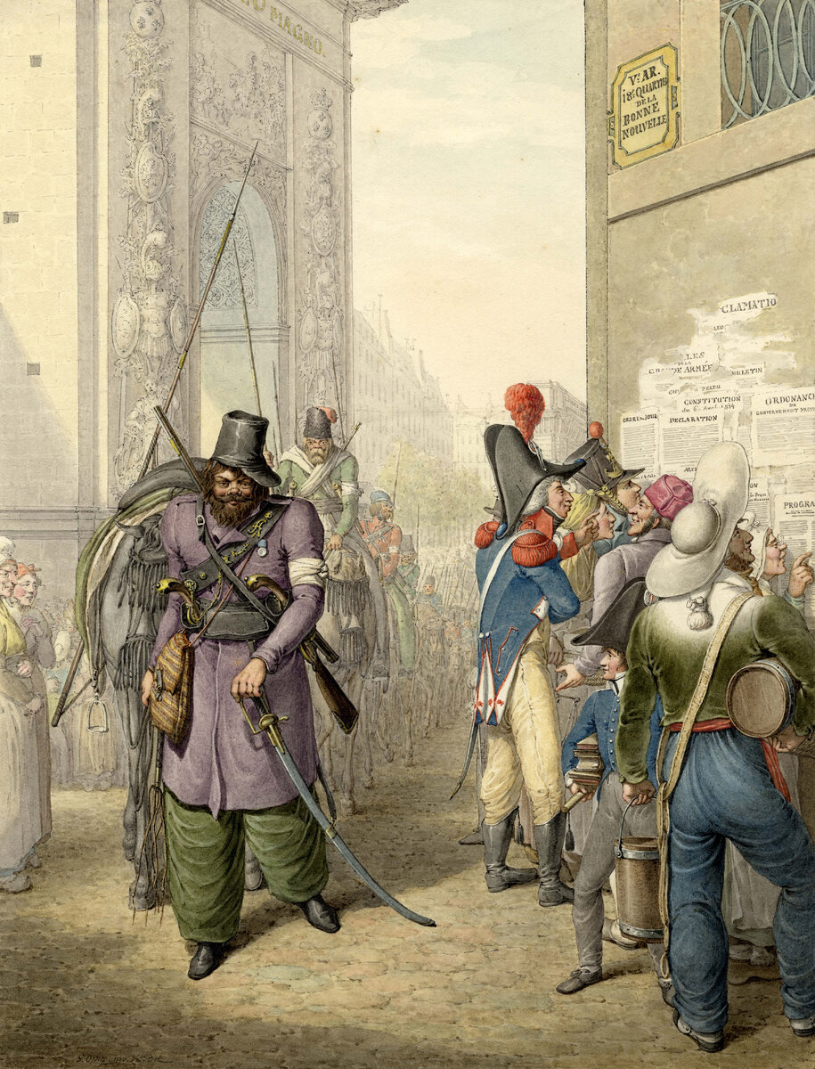 Отряд казаков проходит мимо Триумфальной арки в Париже. 1814. Опиц Г.-Э. 1815 г.