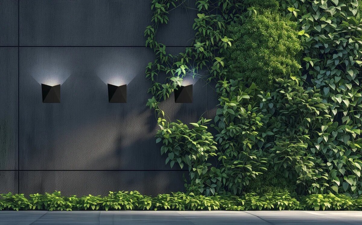 Светильники BUSTA от ARTE Lamp на фасаде загородного дома