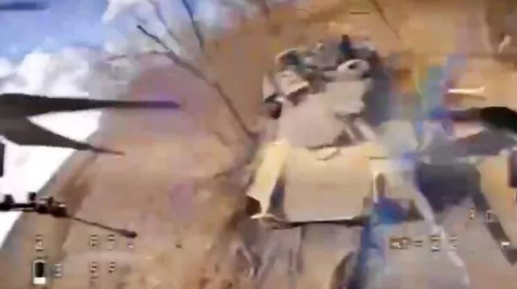    Telegram-канале @lezhnev_sergey/ria.ru Кадр видео уничтожения танка Abrams у Авдеевки