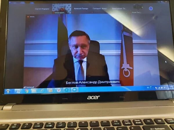 Губернатор Александр Беглов на онлайн-заседании ОС по развитию малого бизнеса при губернаторе в 2020 году.