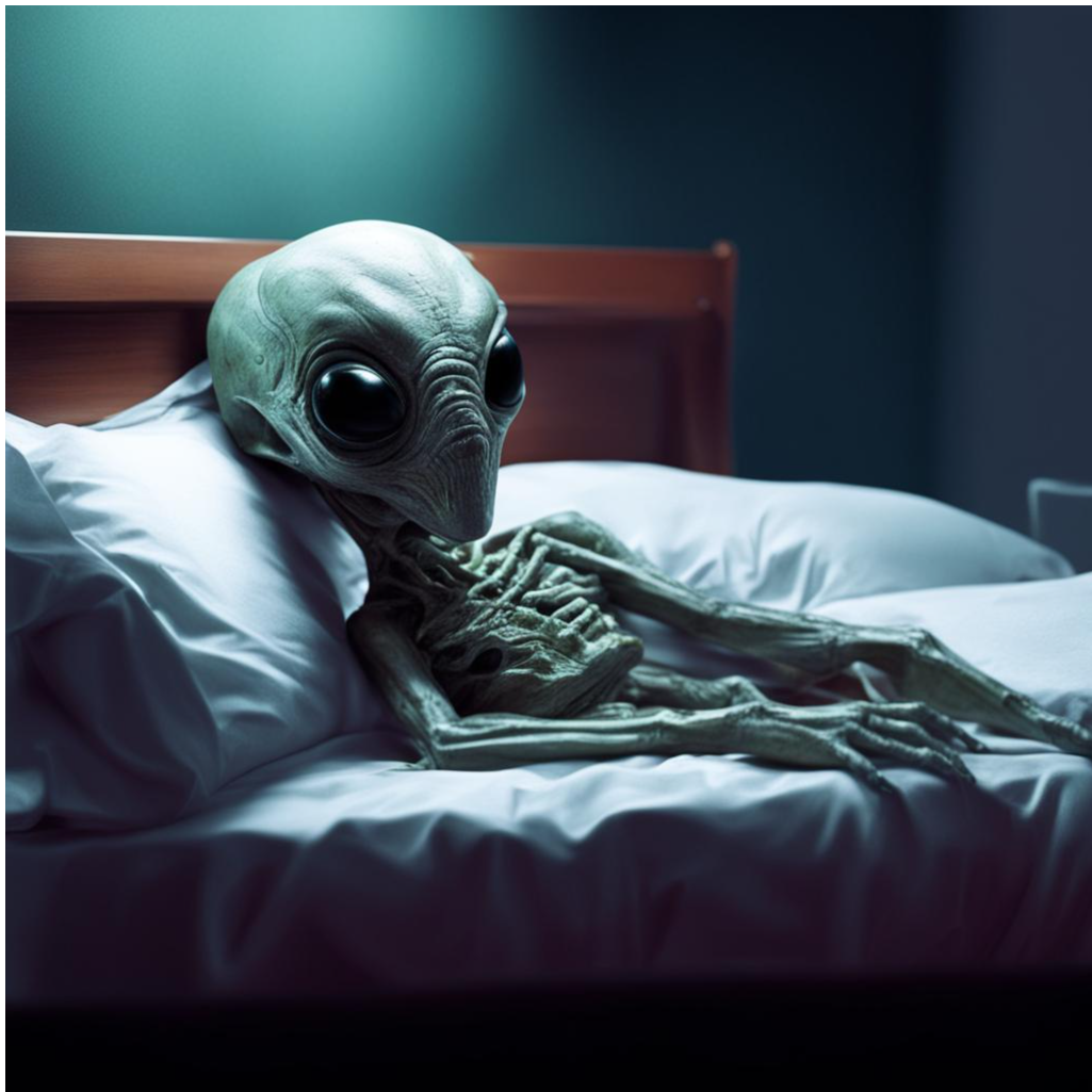 Инопланетянин спит.