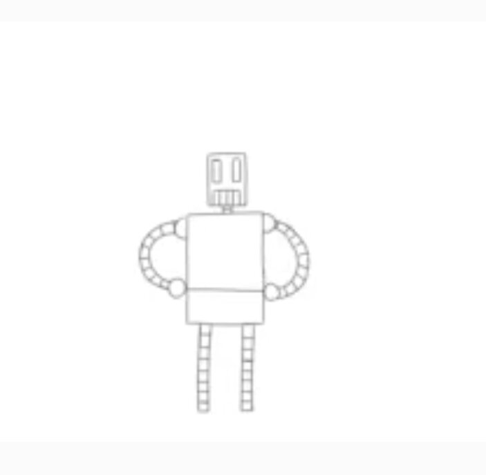 Один из кадров гифки - робот занимается зарядкой 🤣 он там и крутит бёдрами, и наклоны делает и руками машет - но не смогу всё показать, увы