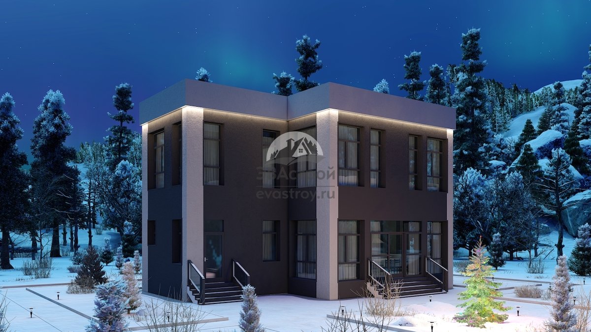 Проект дома 138 м2 в стиле ХАЙ-ТЕК - П232.1