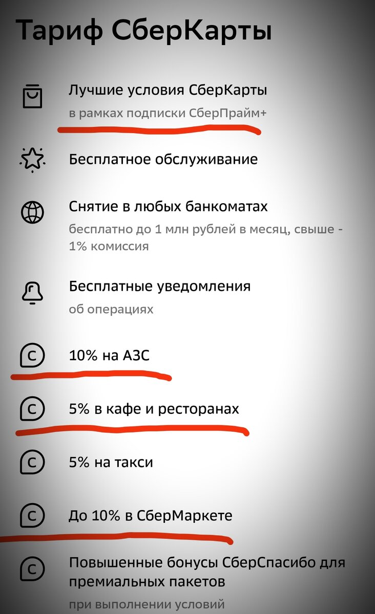 Мои условия со "СберПраймом+"