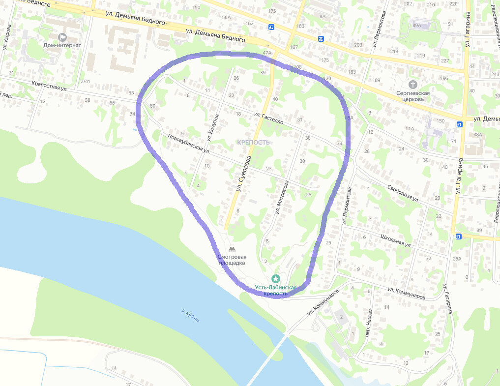 Очертания крепости все еще видны на современных картах