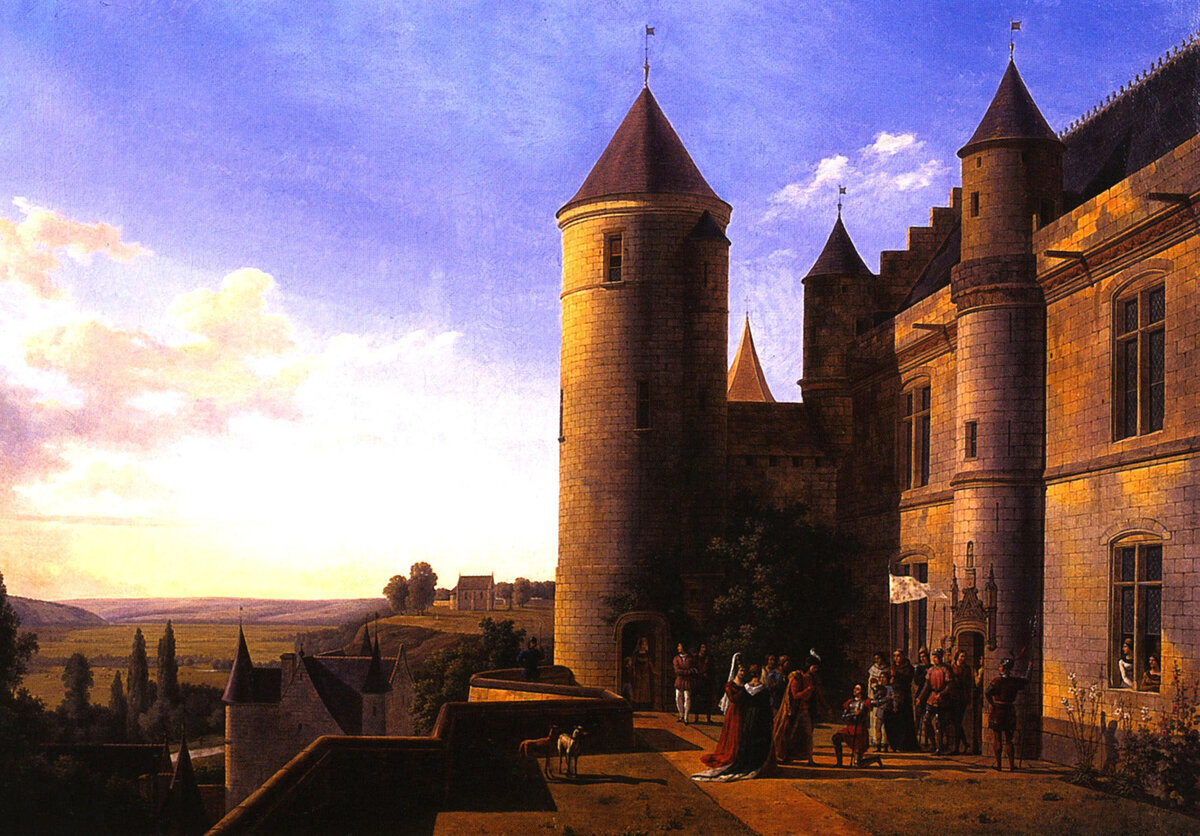 Замок Лош и тот самый исторический момент. Хотя на самом деле разговаривали они внутри.